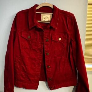 Market & Spruce Vibrant Red Jean Jacket